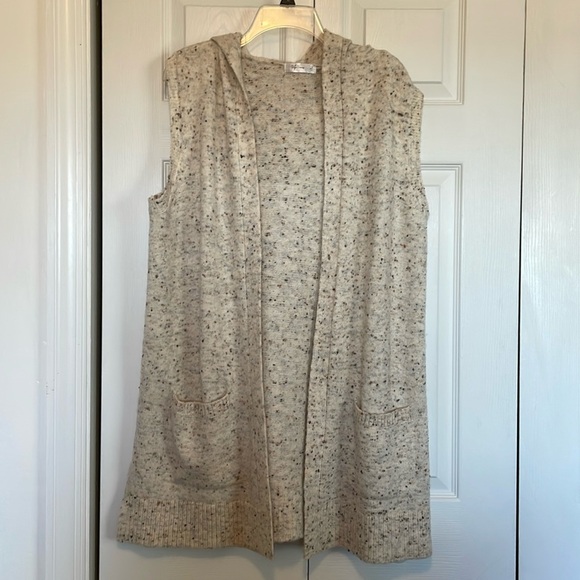 Women’s Peyton Primrose M open front long cardigan long oatmeal front pockets - Picture 2 of 9